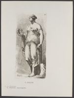 Antique female figure holding wreath, side view Plate 41 from Signorum veterum icones, 100 plates plus  title-page, of etchings after classical sculpture, dedicated to  Johannes Wtenbogaard and Constantijn Huygens