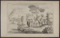 Landscape with figures on a riverbank