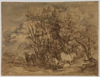 Wooded landscape with cows