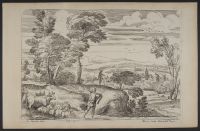 Landscape with a man playing bagpipes