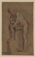 Study of an antique statue - Mercury attaching his sandal