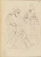 Two groups of seated women (recto)