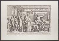 Plate 43 of 'Admiranda Romanarum Antiquitatum ac Veteris Sculpturae Vestigia': Triclinivm Sive Biclinivm