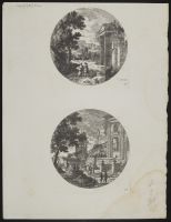 Landscape with figures and classical ruins