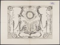 Ornamental design with children around a fountain