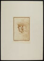 Study of three heads, two in profile to right and one facing front