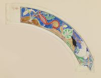 Design for stained-glass window (recto)