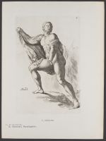 Male nude stepping to the up to the right Plate 6 from Signorum veterum icones, 100 plates plus  title-page, of etchings after classical sculpture, dedicated to  Johannes Wtenbogaard and Constantijn Huygens
