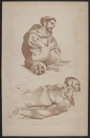 St Francis, after Guido Reni and Dead Christ, after chalk  drawing by Michelangelo
