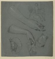 Sheet of studies of a figure and arms