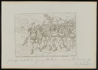 Julius Caesar and his army, about to cross the river Rubicon
