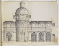 Long section of a large domed church