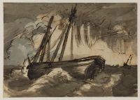 Sailing boat on a rough sea