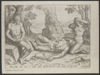 Adam and Eve mourning the body of Abel