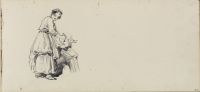 Woman stirring(?) a pot