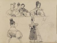 Studies of theatre audience (recto)