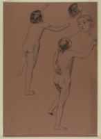 Figure studies of a nude woman embracing and women's heads