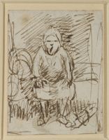 Woman seated on a bed (recto)