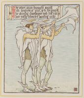 Two men blowing trumpet lilies