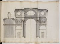 Sectional elevation of a basilican church in Rome, alternate view