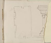 Blank page of a sketchbook with inscriptions (recto)