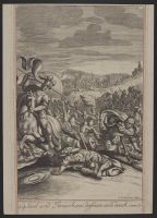 The Philistines offers Saul's head to their Idol