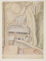 Cement factory at L'Estaque (1) (recto); sketch of a road leading to a church (verso)