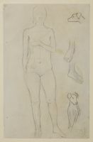 Standing Tahitian woman (recto)