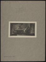 Interior with a woman tracing the shadow of her lover on the wall, with Butades observing the scene