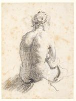 Study of a seated female nude seen from behind