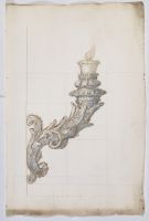 Ornamental chandelier with one candle holder