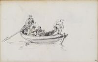 A group of people being rowed in a boat