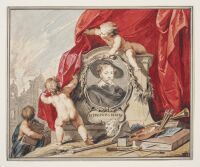 Set of 36 (originally 37 - number 24 missing before acquisition) watercolours after Rubens's ceiling paintings in the  Jesuit Church, Antwerp