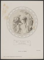 Saint Elizabeth welcoming a beggar woman and her child From the fresco series depicting the life of Saint Elizabeth of  Hungary at the Wartburg