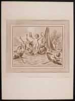 Putti rowing on a lake