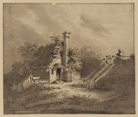 Landscape with a cottage (recto)