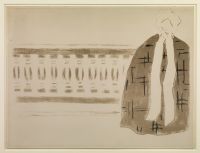 Upper part of left panel - woman and balustrade