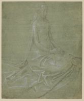 Seated female saint
