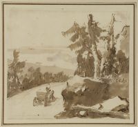 Landscape with horse and carriage