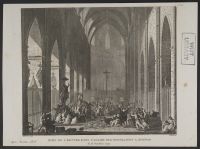 Mort de l'escuyer dans l'eglise des cordelliers à Avignon