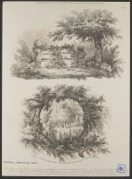 2 Scenes of Cassiobury: Detached Parts in Flower Garden and Conservatory Scene from Berceau Walk