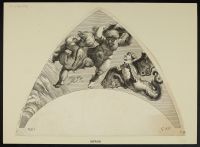 Cherub with a mythological creature