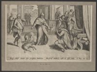 David kneeling before the prophet Nathan