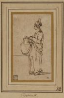 Woman holding a vase