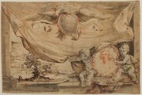 Design for a frontispiece with a portrait of the artist Guercino