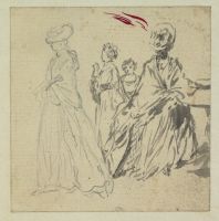 Study of four female figures (recto)