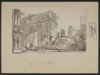 View with classical ruins, Arch of Constantine