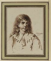 Bust portrait of a boy in Van Dyck dress