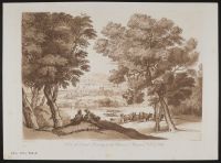 Landscape with two figures and cattle by a river