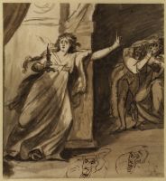 Lady Macbeth sleep-walking with two studies for the head of the male figure